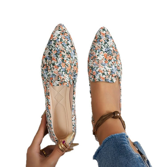 Damen Elegante und modische Slip-On Ballerinas mit Paisleymuster EB