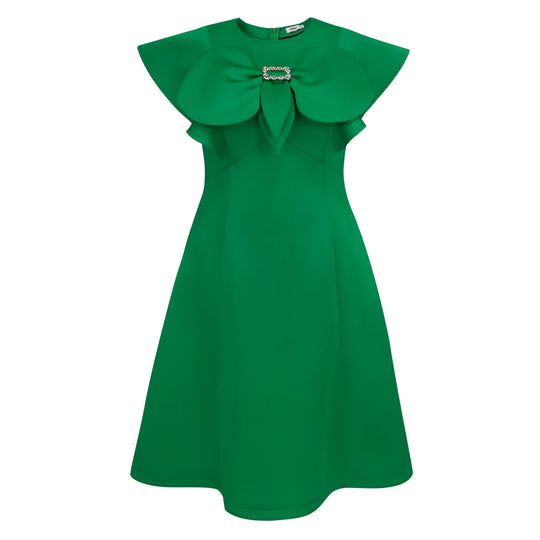 Damen Kleid mit extravagantem Kragen und edlen Details EB