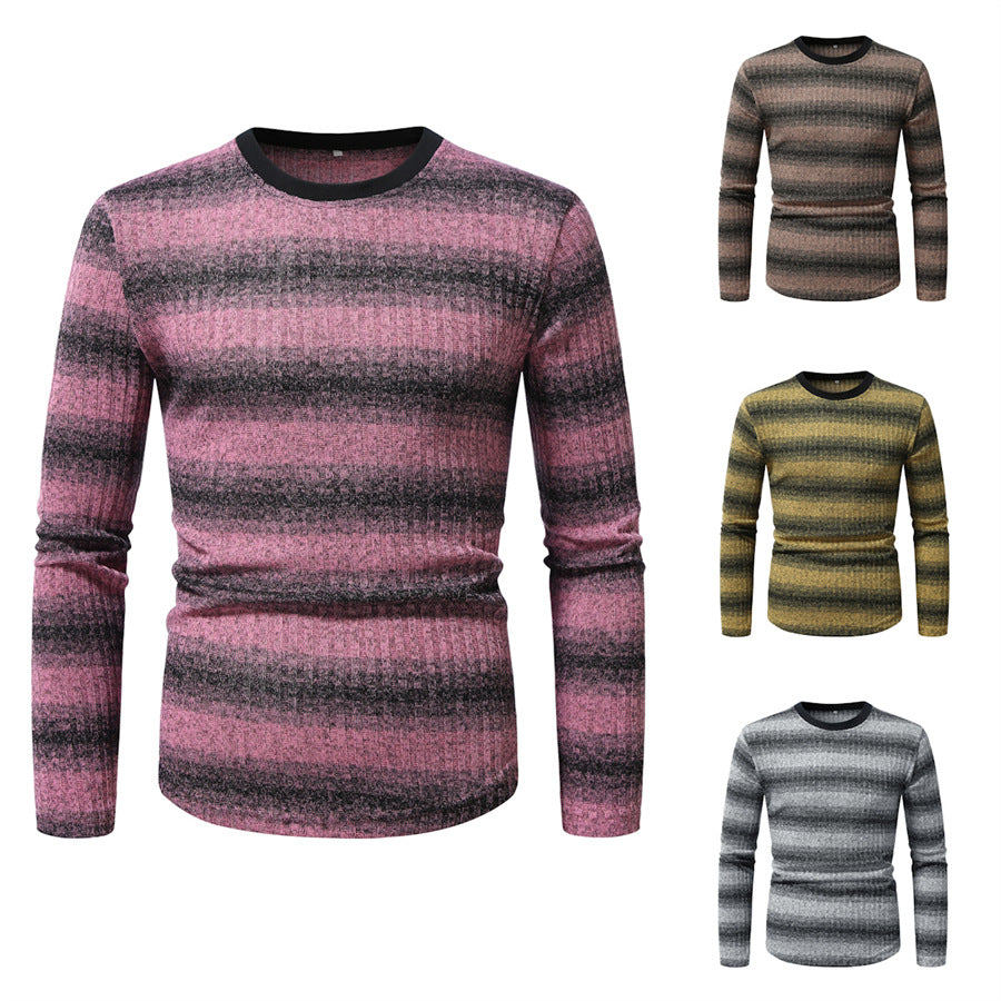 Herren Langarmshirt mit modischem Streifendesign und hochwertiger Baumwollmischung EB