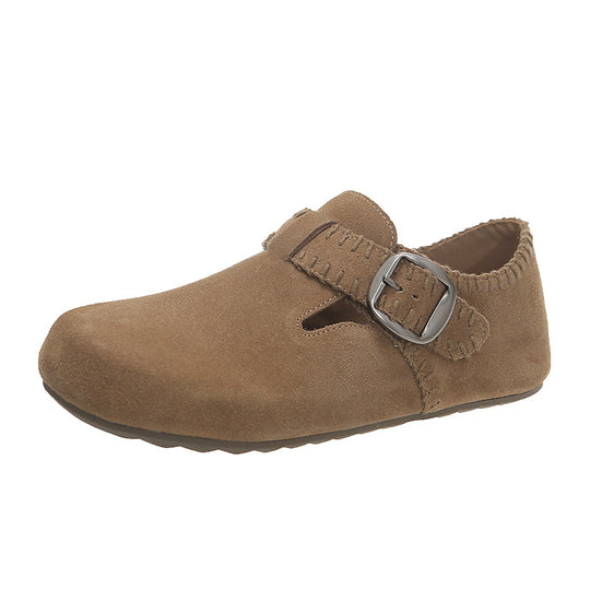 Damen Clogs aus weichem Wildleder mit verstellbarem Riemen EB
