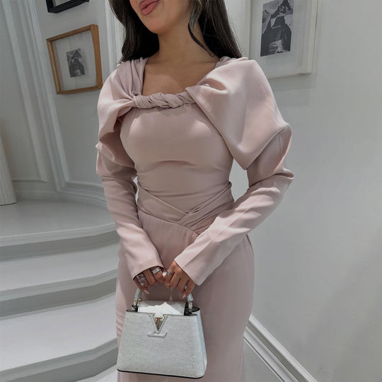 Damen Maxikleid mit elegantem Wickelausschnitt und figurbetonter Silhouette EB