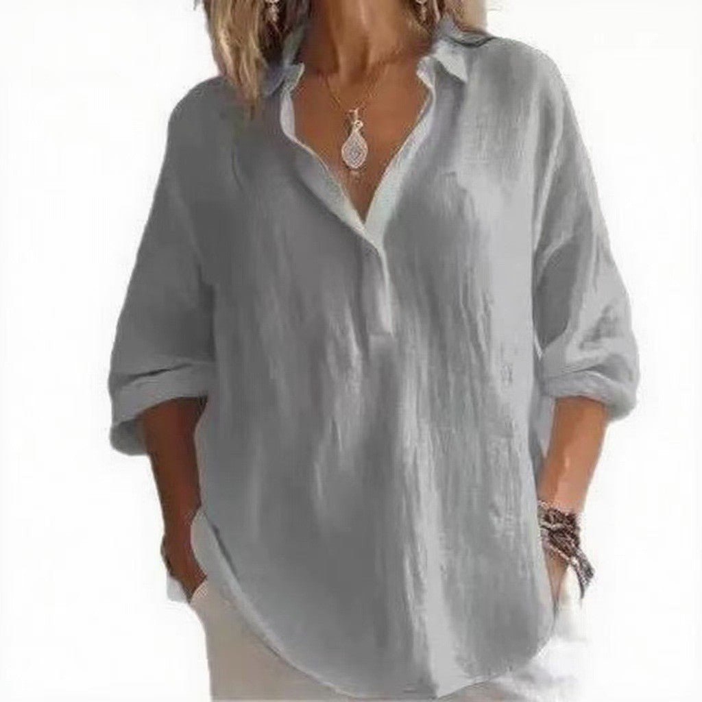 Damen Leichte Leinenbluse EB