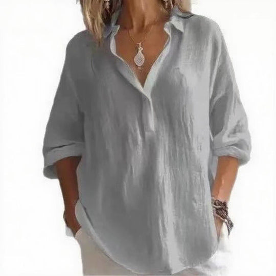 Damen Leichte Leinenbluse EB