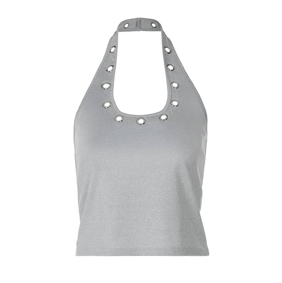 Damen sportliches Top mit modischen Details und tiefem Ausschnitt EB