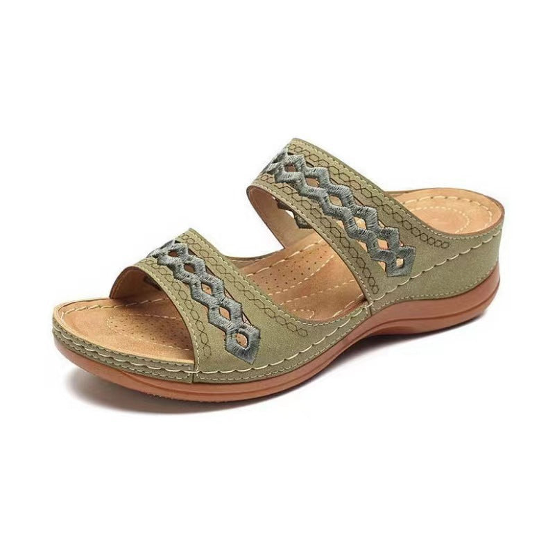 Damen Elegante Sandalen mit atmungsaktivem Obermaterial und verstellbaren Riemen EB