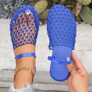 Damen  gewebte Netz-Mules mit Slip-On-Funktion, offener Ferse und flexiblem Leichtsohlen-Design EB