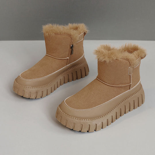 Damen Winter boots mit warmem Kunstfell und rutschfester Sohle EB