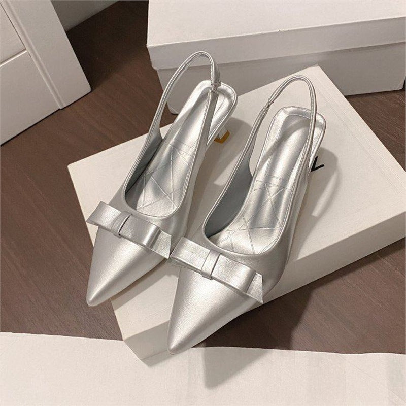 Damen Slingback Pumps mit eleganter Schleifenverzierung EB