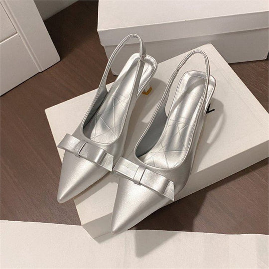 Damen Slingback Pumps mit eleganter Schleifenverzierung EB