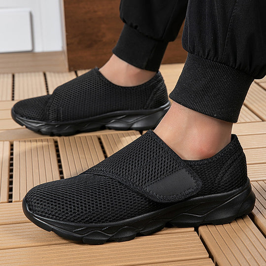 Damen atmungsaktive Slip-On Sneakers mit praktischem Klettverschluss EB
