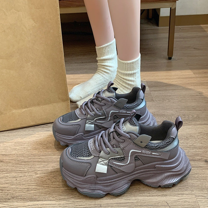 Damen Modische Komfort-Sneaker mit atmungsaktiver Mesh-Oberfläche und dämpfender Sohle EB
