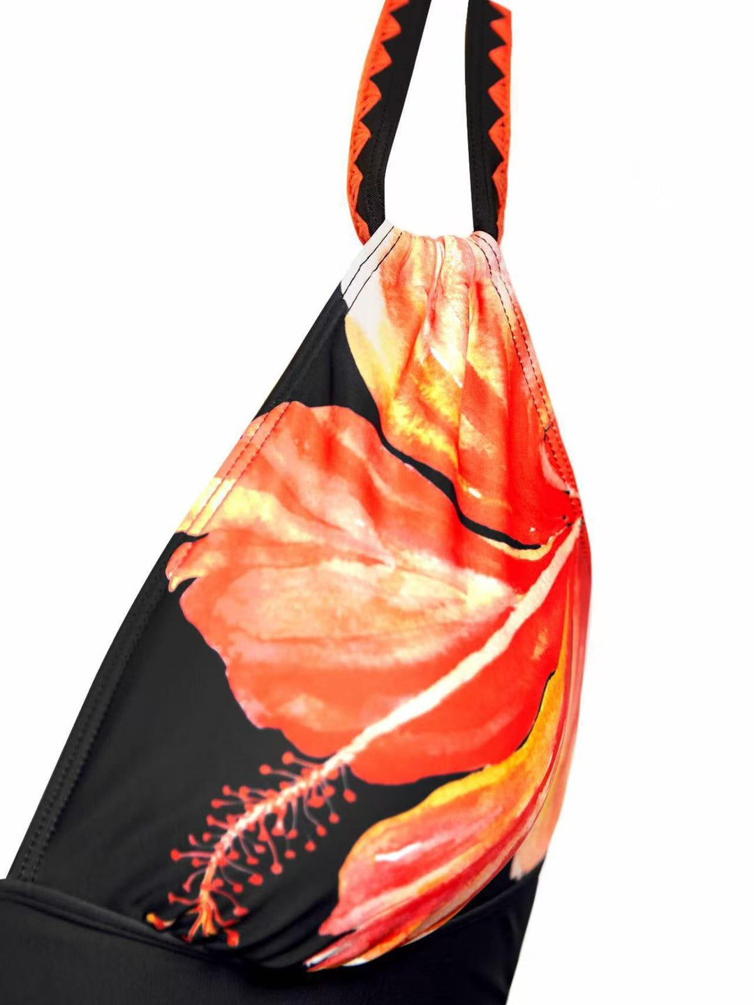 Damen Eleganter Badeanzug mit Blumenapplikationen EB