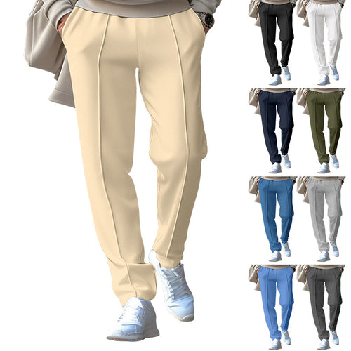 Unisex nan tapered Freizeit-Hose mit Bügelfalte, elastischem Tunnelzugbund und geradem Bein EB