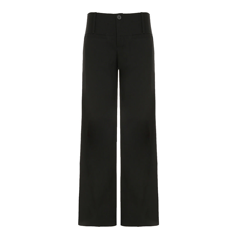 Damen Weite Flared-Hose mit hohem Bund und seitlichen Taschen EB