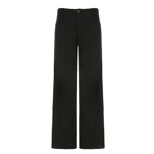 Damen Weite Flared-Hose mit hohem Bund und seitlichen Taschen EB