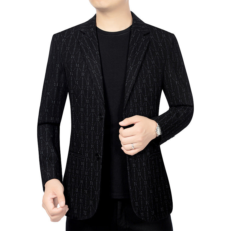 Herren Modernes Einreihiges City-Blazer mit aufgesetzten Taschen und leichter Halbfütterung EB