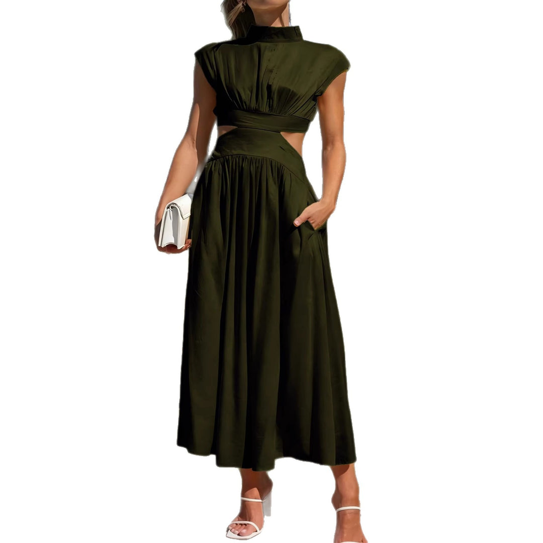Damen Maxikleid mit elegantem Wickeldesign und raffiniertem Cut-Out EB