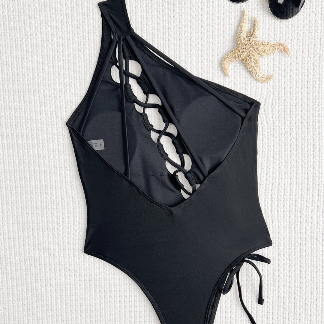 Damen Eleganter einteiliger Badeanzug mit verstellbaren Rückenträgern EB