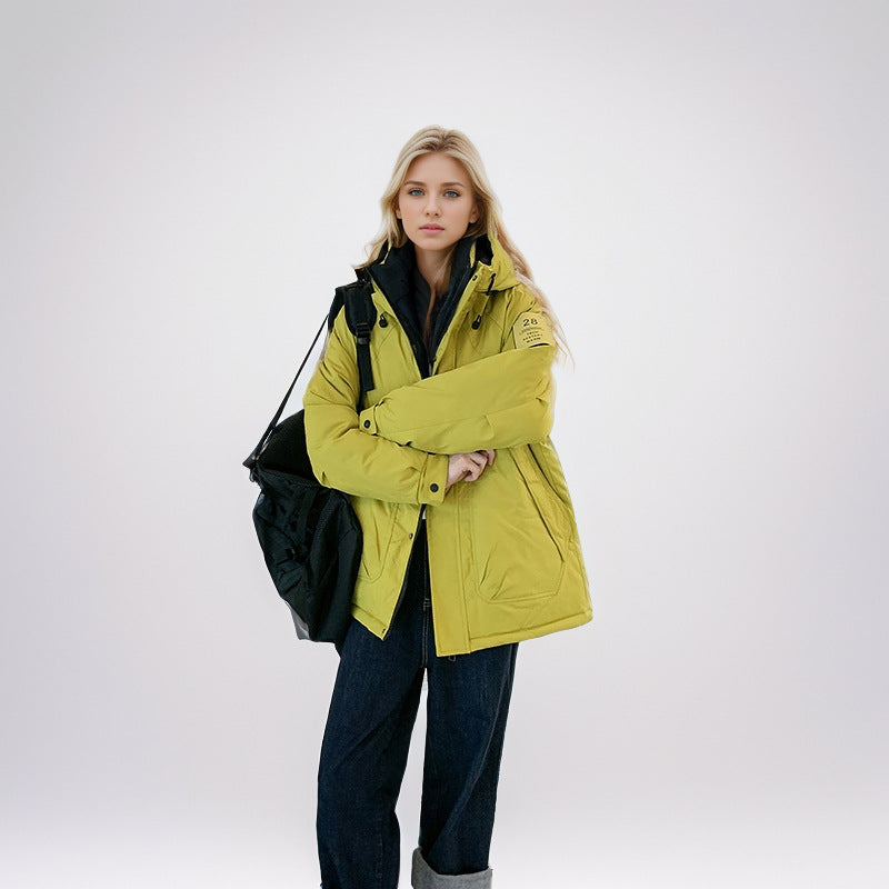 Damen isolierte Funktionsjacke mit hohem Kragen und strategischen Taschen EB
