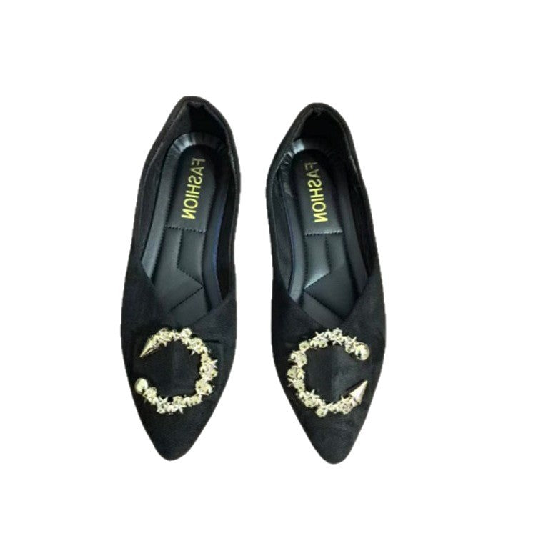 Damen Ballerinas mit funkelndem Schmuckelement EB