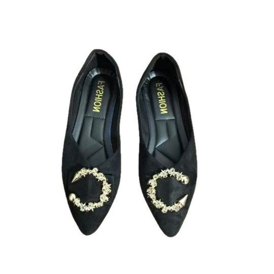 Damen Ballerinas mit funkelndem Schmuckelement EB