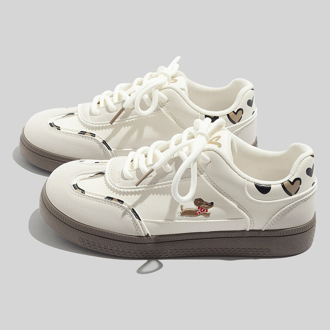 Damen modische Sneakers mit verspieltem Hunde-Design und bequemer Dämpfung EB