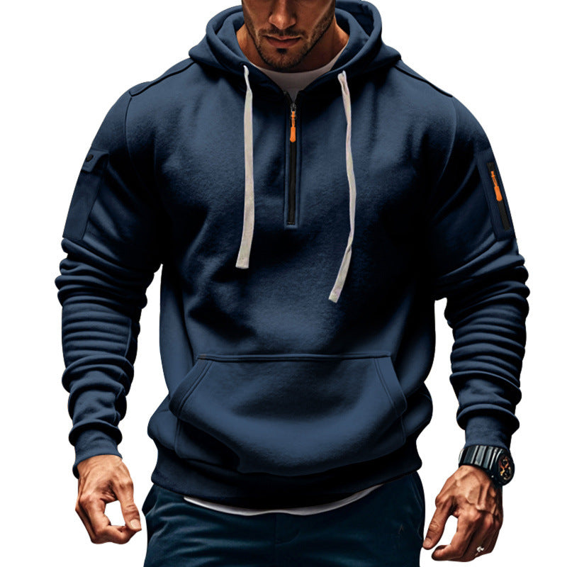 Herren Kapuzenpullover mit modernem Reißverschluss und praktischen Taschen EB