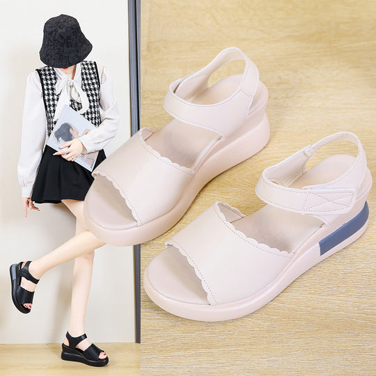 Damen Wedge-Sandalen mit komfortablem Fußbett und elegantem Riemendesign EB