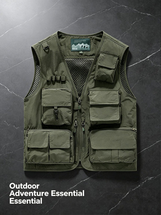 Unisex nan multifunktionale Outdoorweste mit zahlreichen Taschen und Netzfutter EB