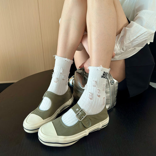 Damen sportliche Slip-On Sneakers mit verstellbarem Riemen EB