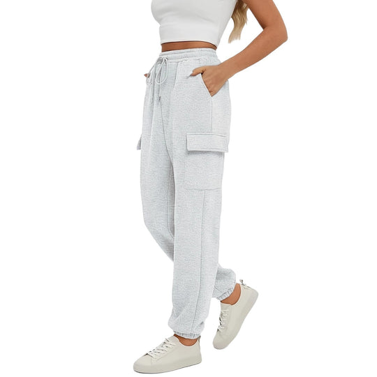 Damen Bequeme Cargo-Hose mit elastischem Bund und praktischen Taschen EB