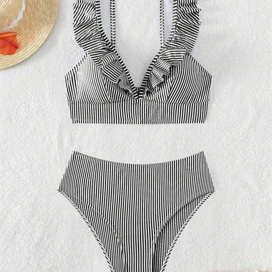 Damen Zweiteiliges Badeoutfit mit Rüschen EB