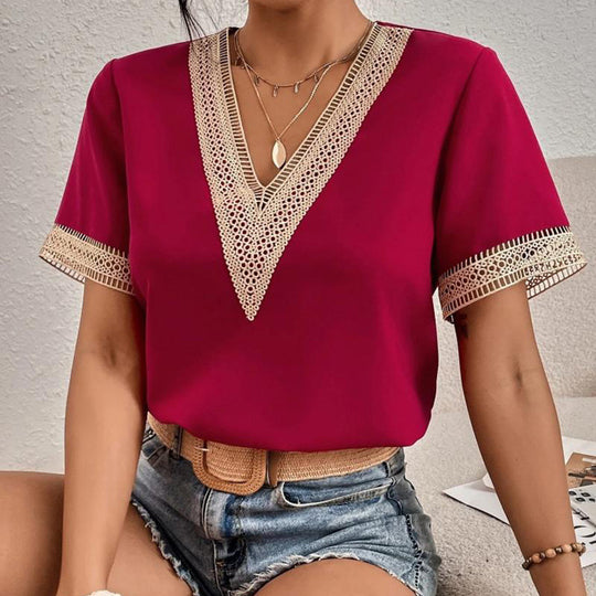 Damen Tunika mit luxuriösem Spitzenbesatz EB