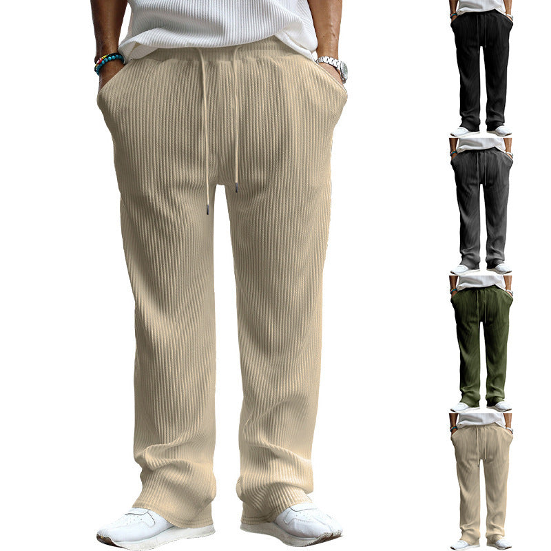 Herren Gerippte weite Freizeithose mit Kordelzug EB