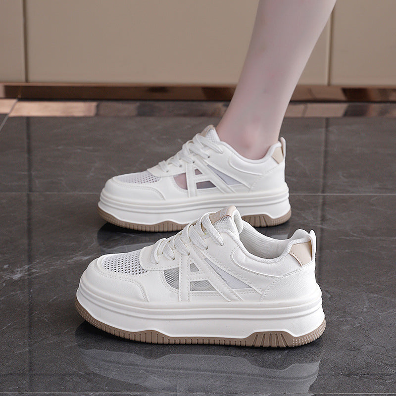 Damen Modische Sneakers mit extra dicker Sohle EB