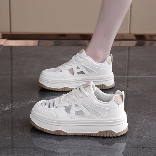 Damen Modische Sneakers mit extra dicker Sohle EB
