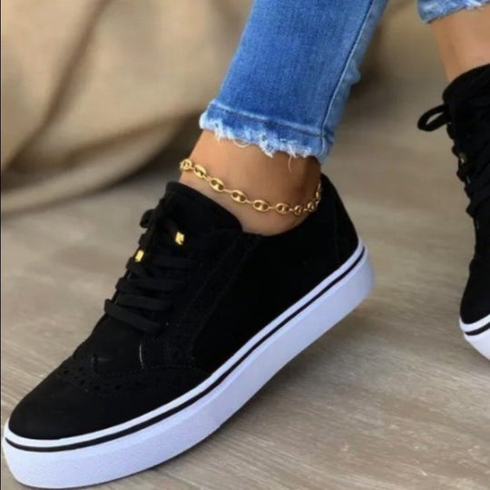 Damen Sneaker im eleganten Vintage-Look mit modischen Broguemustern EB