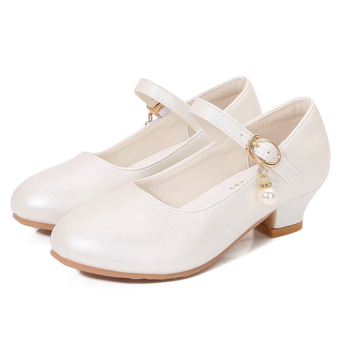 Mädchen Elegante Ballerinas mit verstellbarem Riemen und Perlenanhänger EB