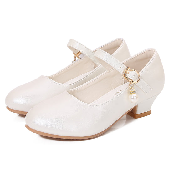 Mädchen Elegante Ballerinas mit verstellbarem Riemen und Perlenanhänger EB