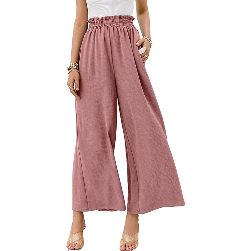 Damen Weite Palazzo-Hose mit elastischem Bund EB