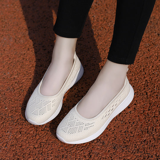 Damen Atmungsaktive Slip-On Freizeitschuhe mit elastischer Sohle EB
