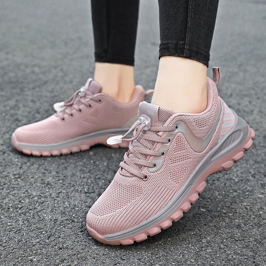 Damen atmungsaktive Laufschuhe mit elastischem Schnellschnürsystem EB