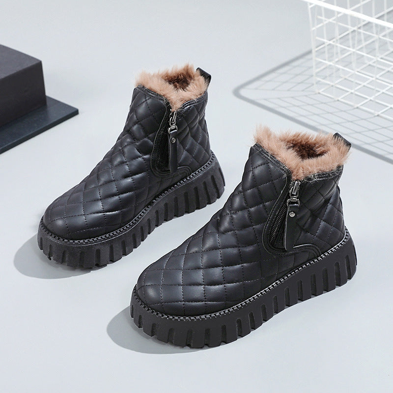Damen Winterstiefel mit Fleece-Futter und Reißverschluss EB