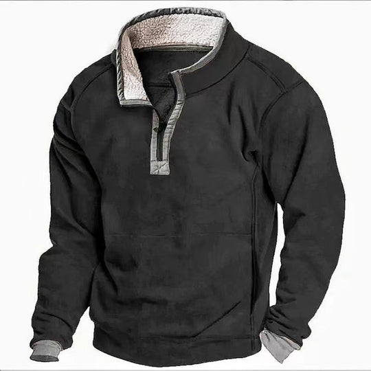 Herren Fleecesweater mit hochgeschlossenem Kragen und praktischem Reißverschluss EB