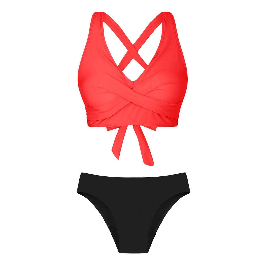 Damen Zweiteiliger Badeanzug mit floralem Design EB