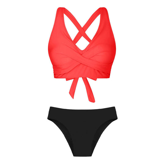 Damen Zweiteiliger Badeanzug mit floralem Design EB