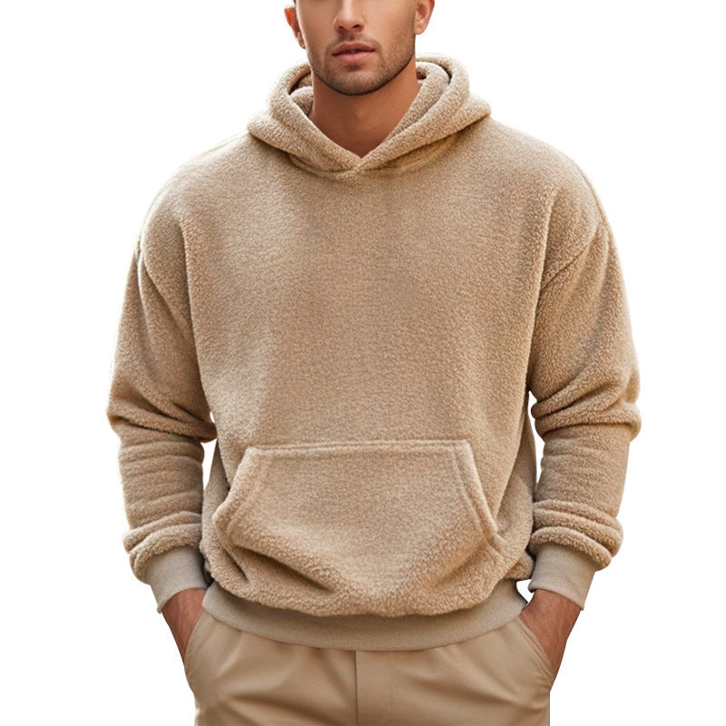 Herren Kuscheliger Fleece-Hoodie mit Kängurutasche EB
