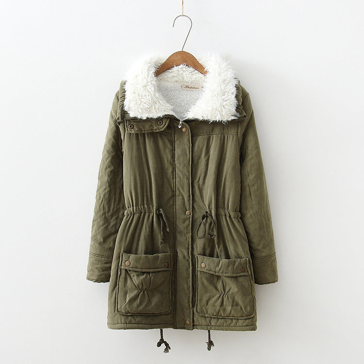 Damen Übergangsjacke mit abnehmbarem Kunstfellkragen und praktischen Taschen EB