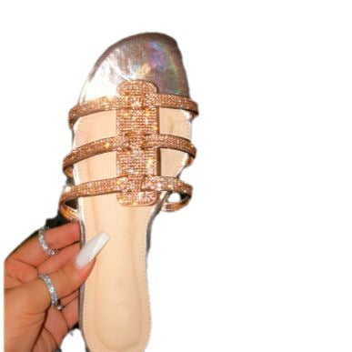 Damen glamouröse Riemchen-Sandalen mit funkelnden Strass-Applikationen EB