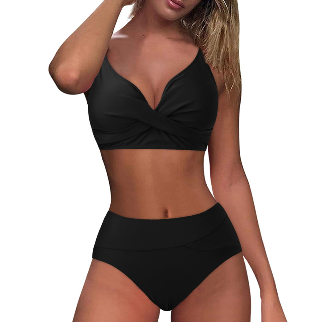 Damen Hochtailliertes Bikini-Set mit raffiniertem Twist-Oberteil EB